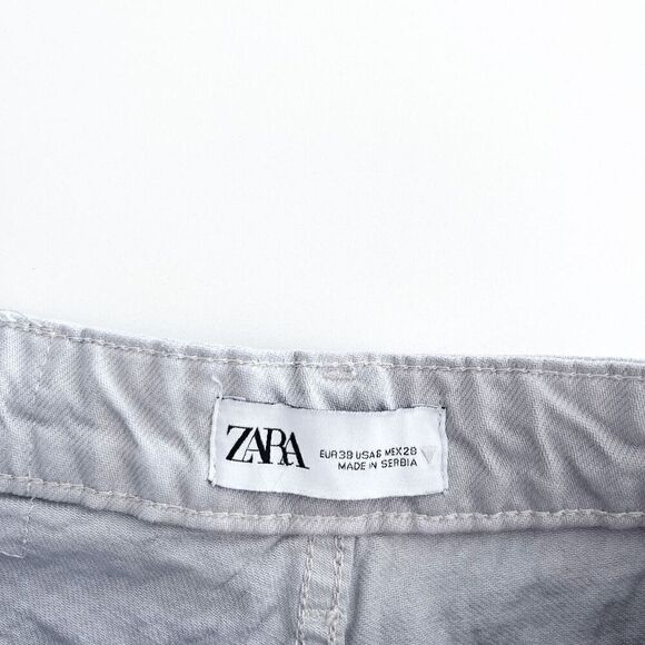 Zara Women's High Rise Straight Leg Boyfriend Denim Jeans Gray Size 6 - Picture 6 of 9